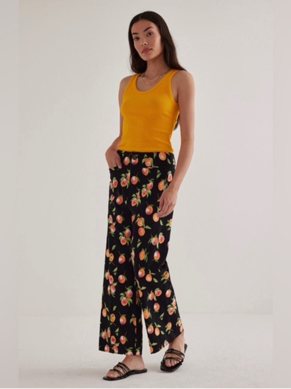 092 MAEVE Anthropologie Women’s The Colette Wide Leg Peach Pant, Large (Sz 32) - Picture 9 of 14